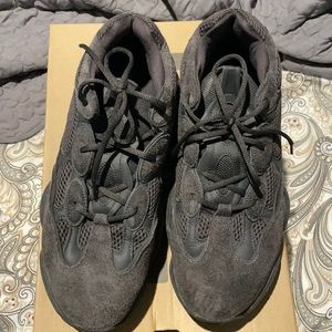 Size 13 black Yeezy 500